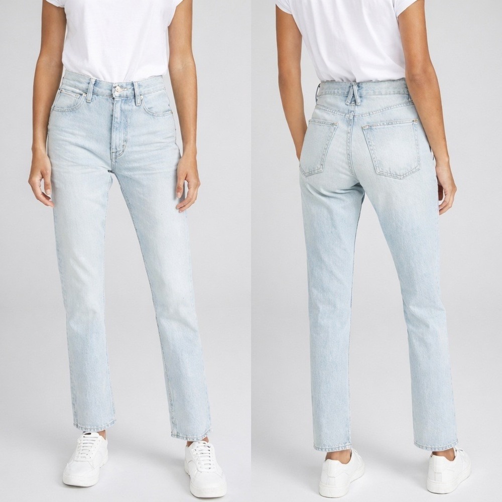 SLVRLAKE NEW Virginia Slim Light Wash High Rise Straight Jeans SZ 31 90s Chic